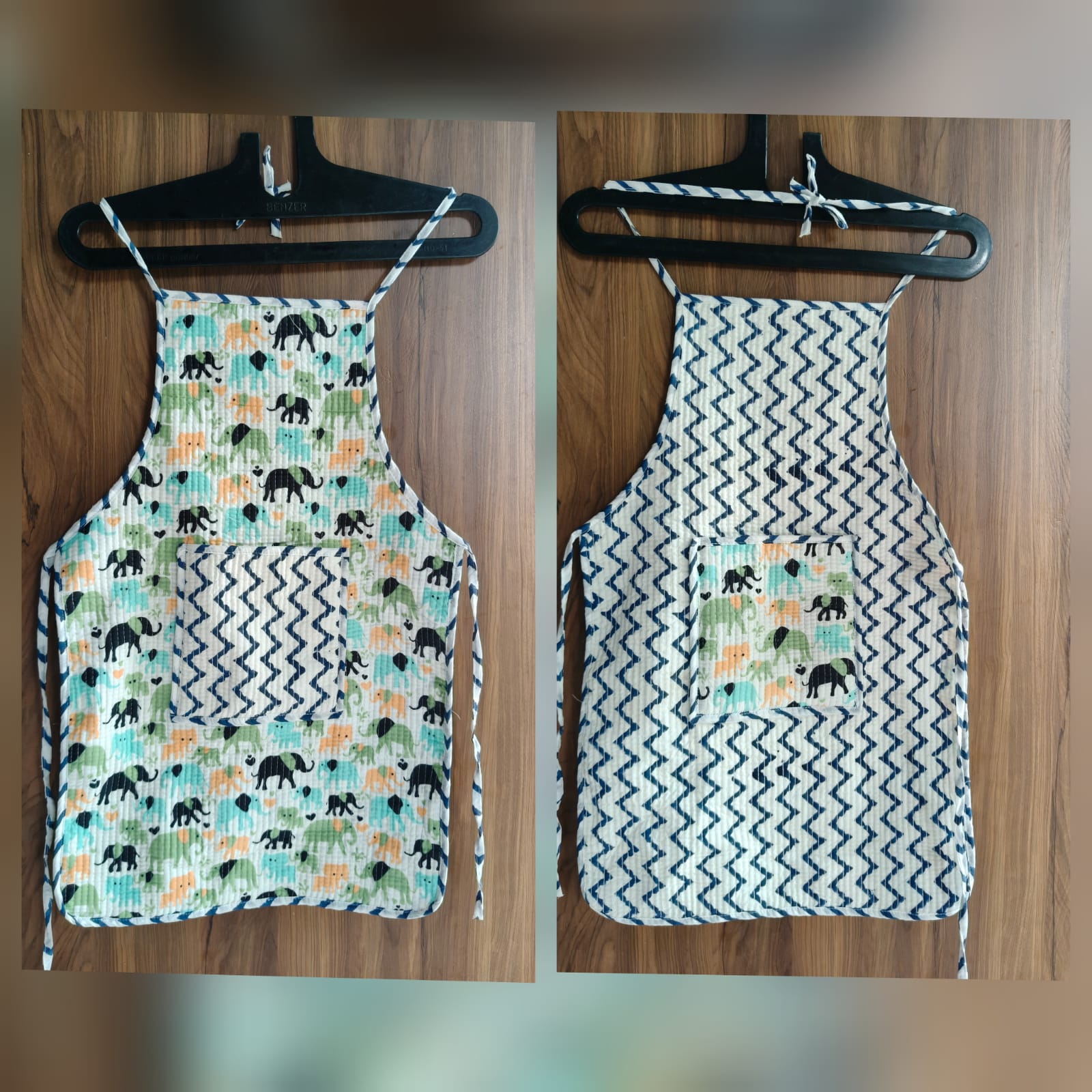 Kids Aprons-assorted-0-12 Years and Free Size  Elephant Print Design