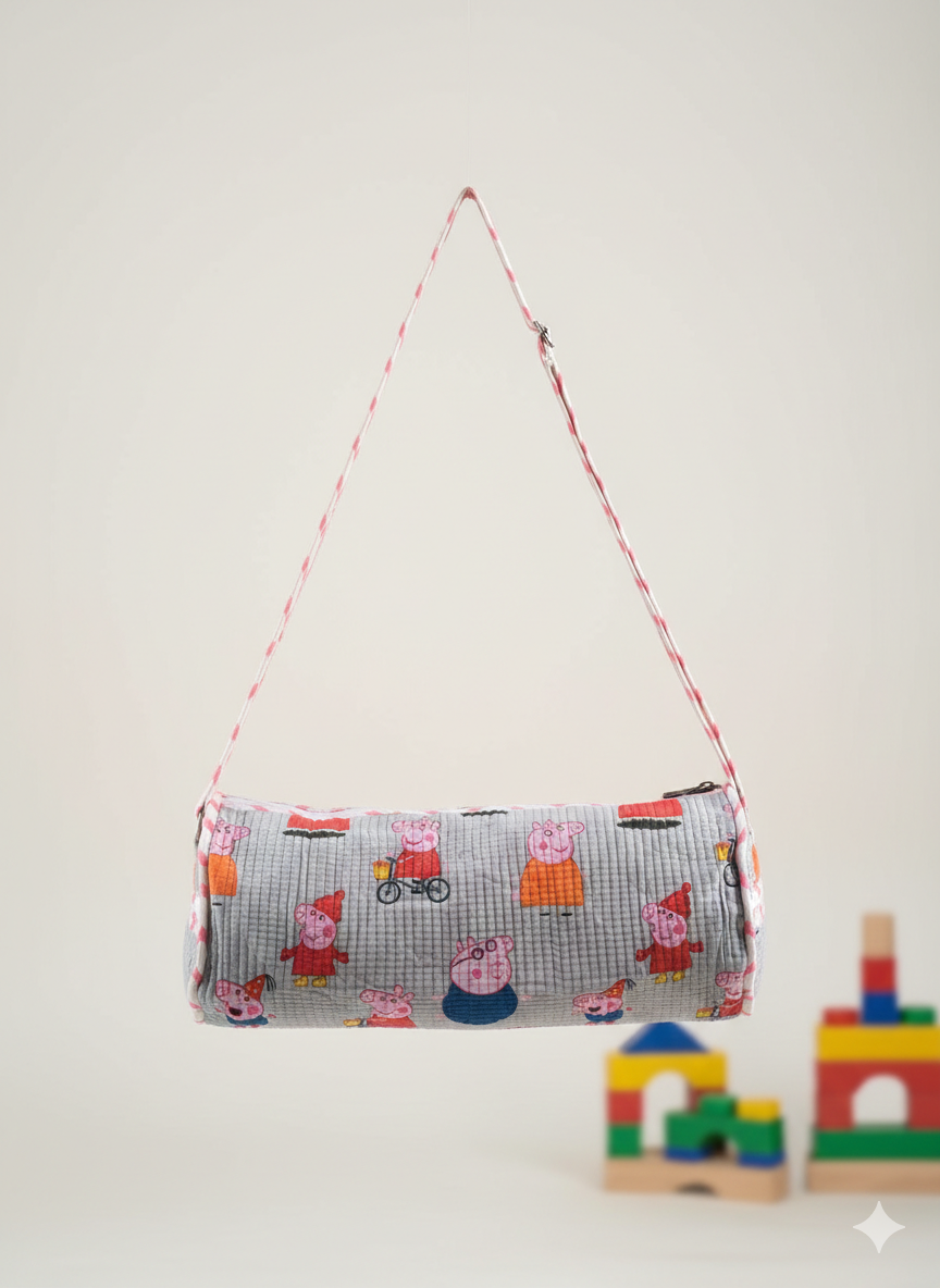 Kids Duffle Bag-assorted-0-12 Years and Free Size Peppa Pig Quilted Barrel Design
