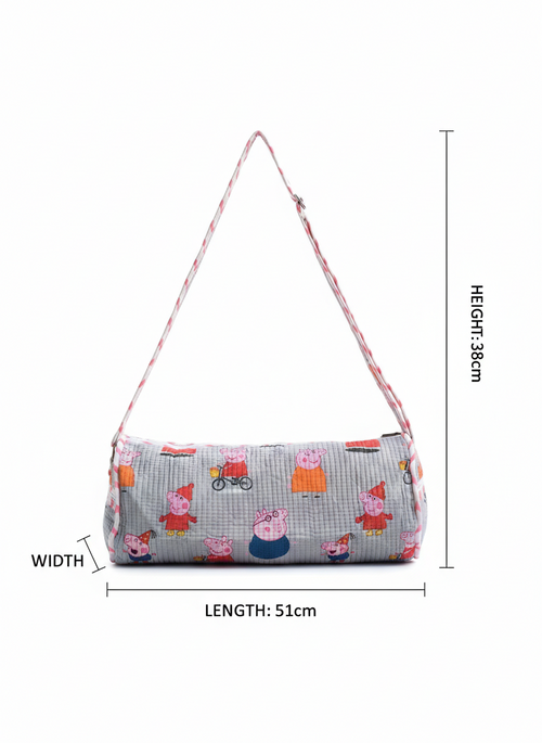 Kids Duffle Bag-assorted-0-12 Years and Free Size Peppa Pig Quilted Barrel Design