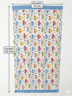 Little Chiku Premium Waffle-Knit Kids Bath Towel - Highly Absorbent & Skin-Friendly (Bus & Car Print, 125x75 cm)