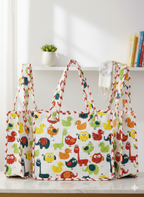 Mini Tote Bag-assorted-0-12 Years and Free Size Pink elephant and tropical palm tree print