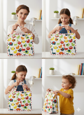 Mini Tote Bag-assorted-0-12 Years and Free Size Pink elephant and tropical palm tree print