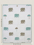 Little Chiku Premium Reversible Kids Play Mat - 100% Cotton Hand-Block Print (Elephant & Sheep Design)