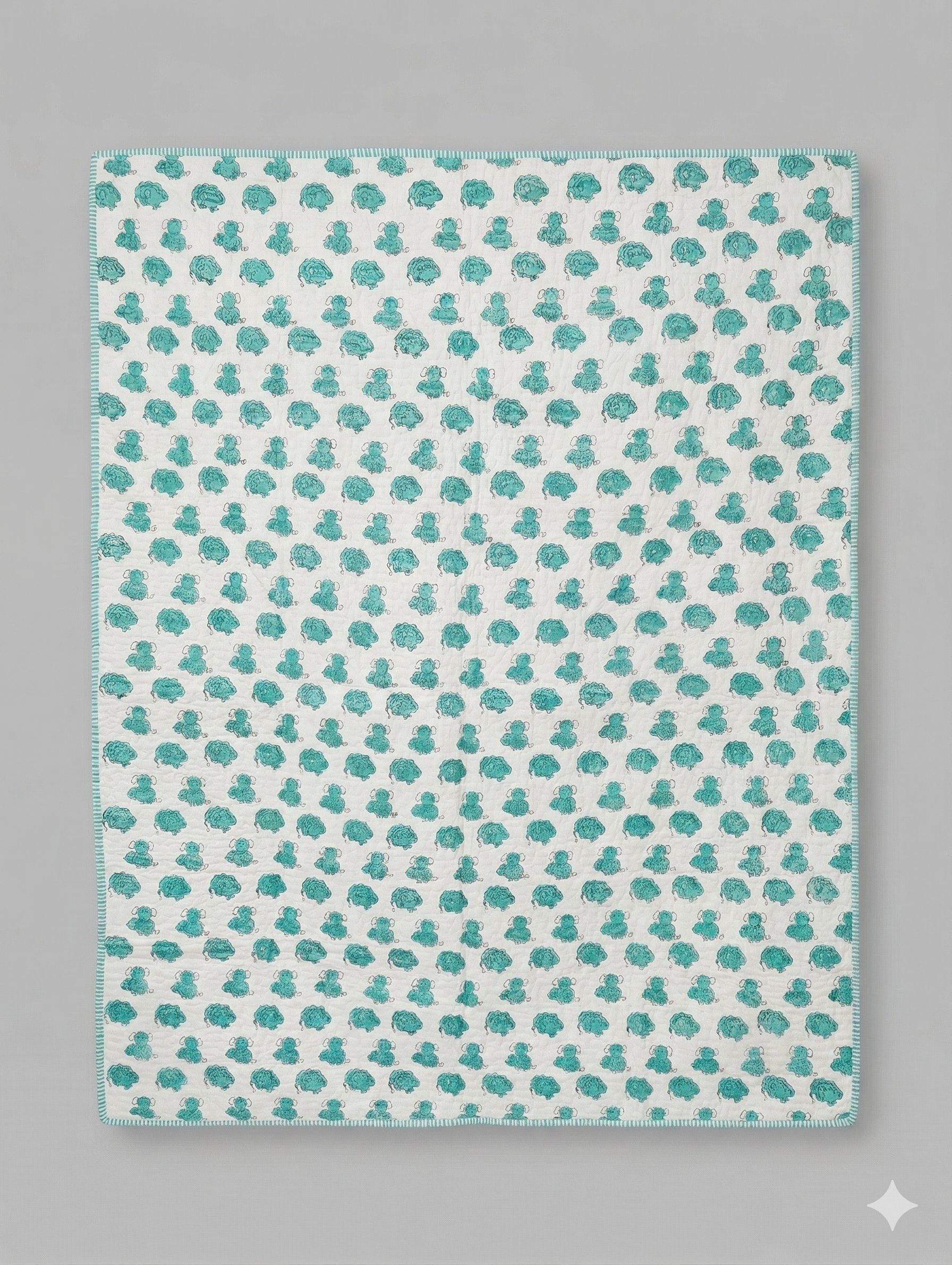 Little Chiku Premium Reversible Kids Play Mat - 100% Cotton Hand-Block Print (Elephant & Sheep Design)