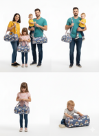 Kids Duffle Bag-assorted-0-12 Years and Free Size Green Quilted Barrel Design