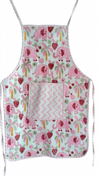 Kids Aprons-assorted-0-12 Years and Free Size  Pink Elephant &amp; Strawberry Print