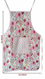 Kids Aprons-assorted-0-12 Years and Free Size  Pink Elephant &amp; Strawberry Print
