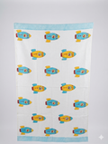 Little Chiku Premium Waffle-Knit Kids Bath Towel - Highly Absorbent & Skin-Friendly (Rocket Space Print, 125x75 cm)