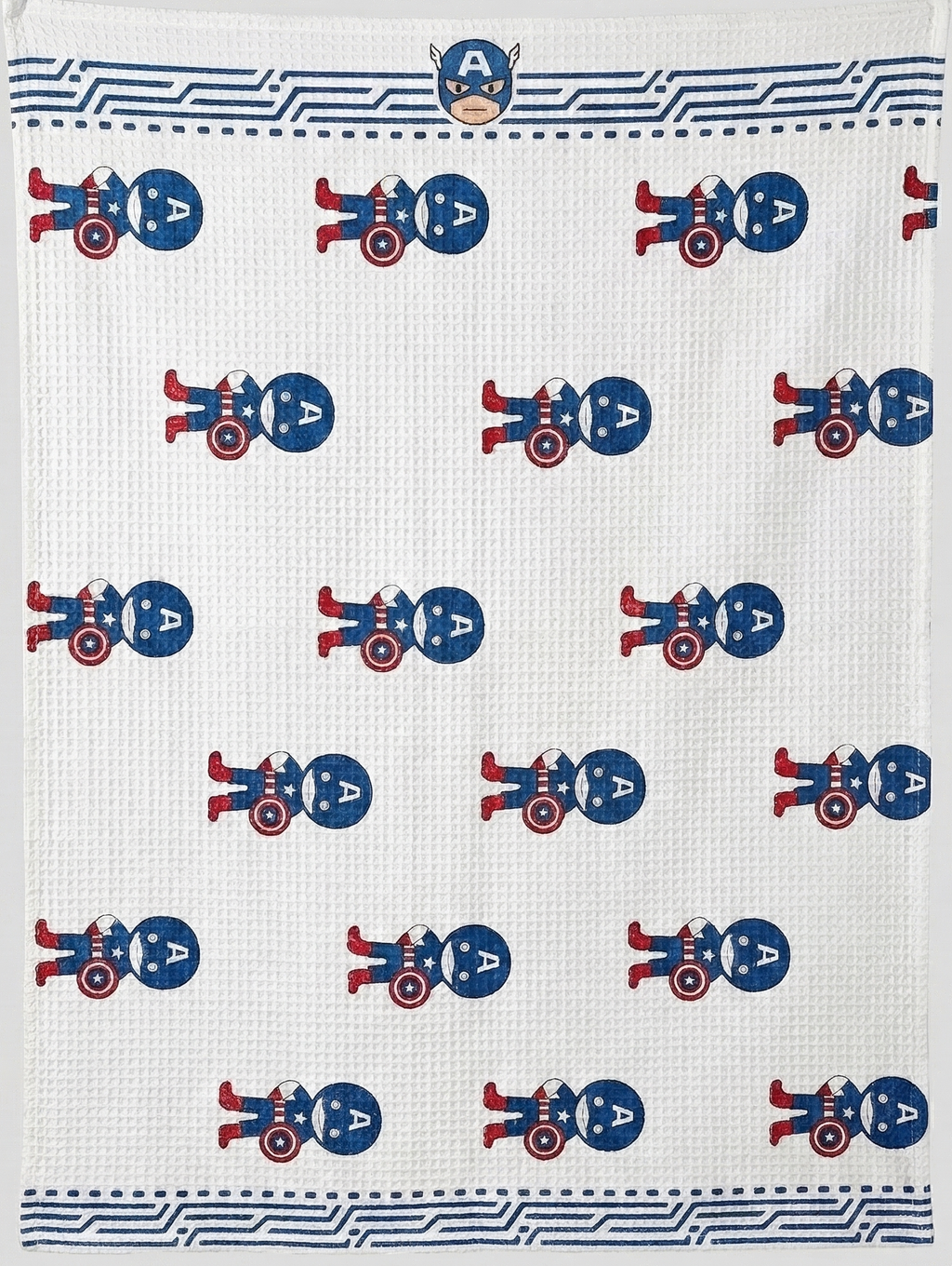 Little Chiku Premium Waffle-Knit Kids Bath Towel - 100% Cotton & Highly Absorbent (Avenger Theme, 125x75 cm)