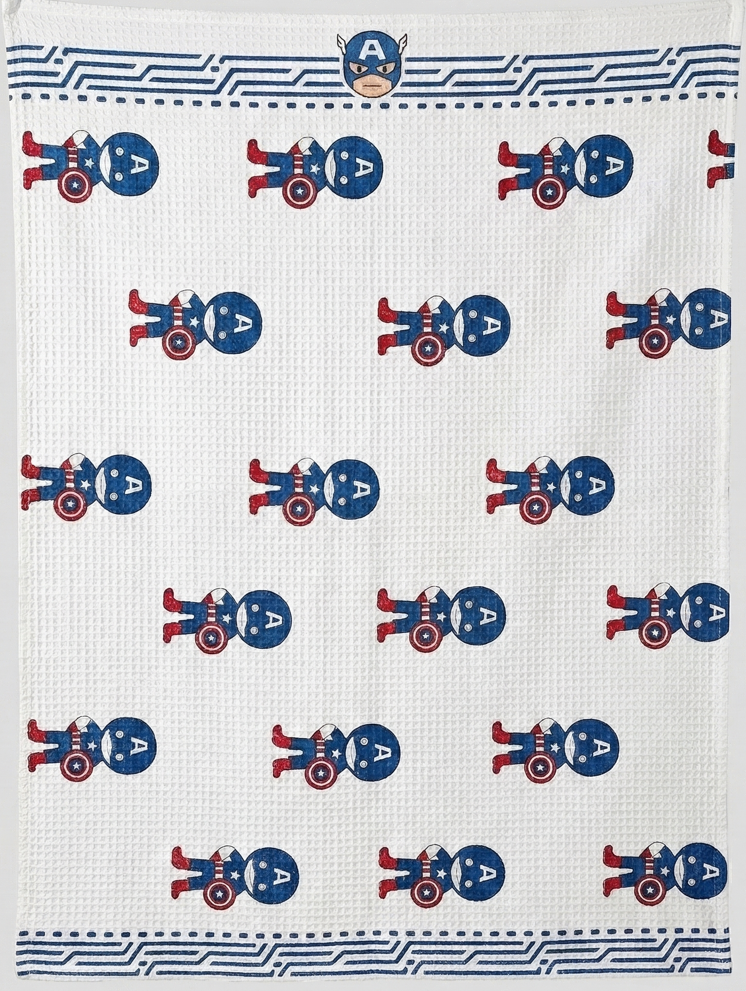 Little Chiku Premium Waffle-Knit Kids Bath Towel - 100% Cotton & Highly Absorbent (Avenger Theme, 125x75 cm)