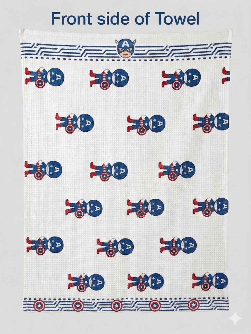 Little Chiku Premium Waffle-Knit Kids Bath Towel - 100% Cotton & Highly Absorbent (Avenger Theme, 125x75 cm)