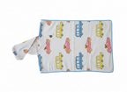 Kids' Car Print 100% Waffle Cotton Hooded Poncho (6-7 Years)