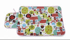 Little Chiku Premium Cotton Diaper Changing Mat - Waterproof & Foldable (Village Town Print)