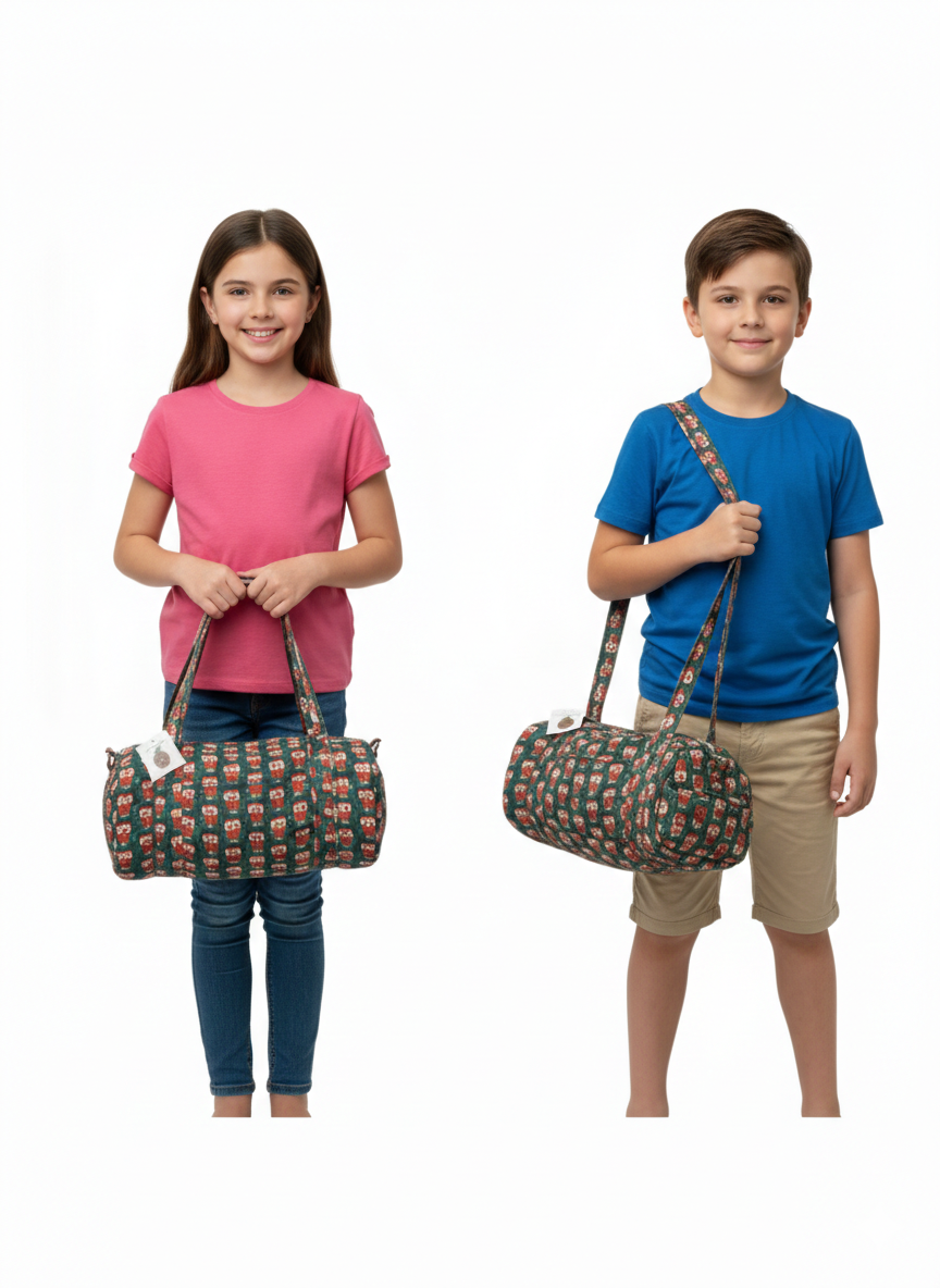Kids Duffle Bag-assorted-0-12 Years and Free Size Rainbow Panda Barrel Design