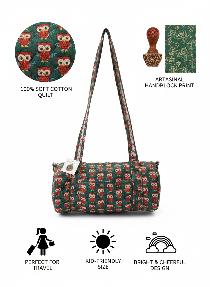 Kids Duffle Bag-assorted-0-12 Years and Free Size Rainbow Panda Barrel Design