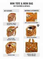 Mini Tote Bag-assorted-0-12 Years and Free Size Zoo Friends patchwork-style print