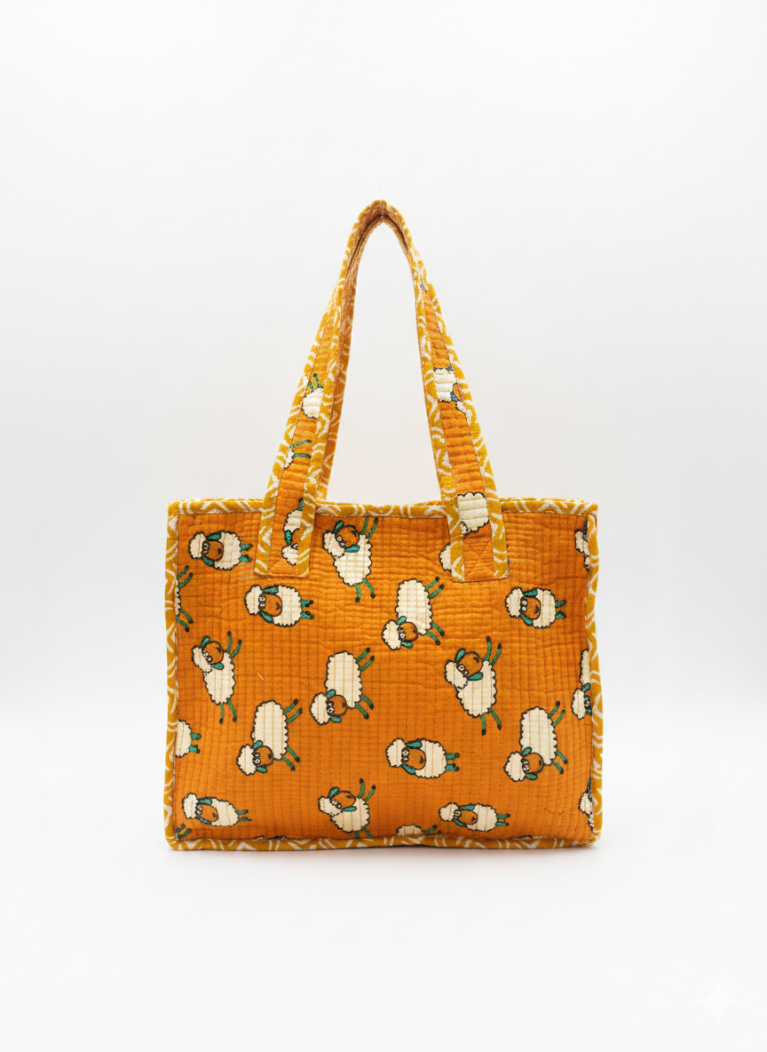 Mini Tote Bag-assorted-0-12 Years and Free Size Zoo Friends patchwork-style print