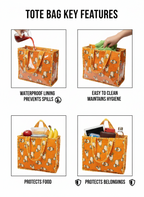 Mini Tote Bag-assorted-0-12 Years and Free Size Zoo Friends patchwork-style print