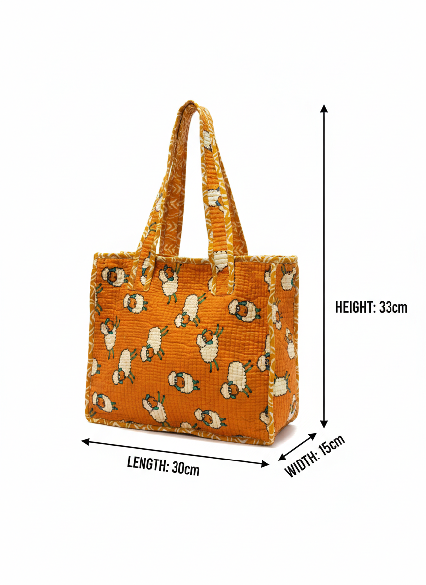Mini Tote Bag-assorted-0-12 Years and Free Size Zoo Friends patchwork-style print