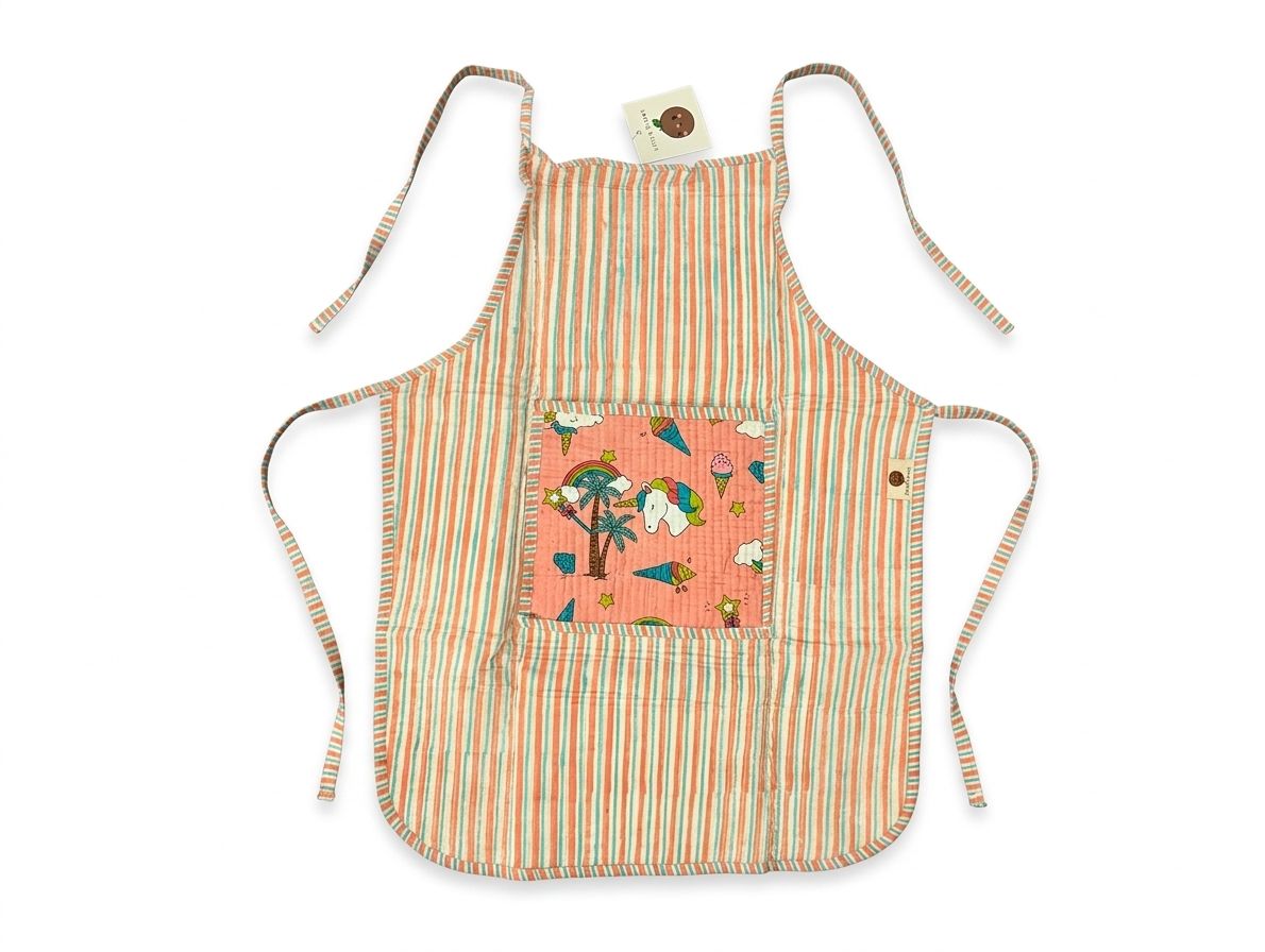 Kids Aprons-assorted-0-12 Years and Free Size Unicorn Print