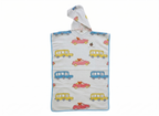 Kids' Car Print 100% Waffle Cotton Hooded Poncho (6-7 Years)