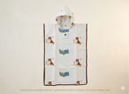 Kids' Cat & Chameleon 100% Waffle Cotton Hooded Poncho (6-7 Years)