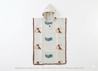Kids' Cat & Chameleon 100% Waffle Cotton Hooded Poncho (6-7 Years)