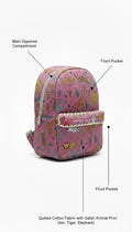 Handcrafted Soft Quilted Cotton Toddler Backpack Animal printed Design