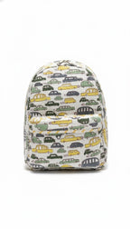 Handcrafted Soft Quilted Cotton Toddler Backpack Vintage car motif Design