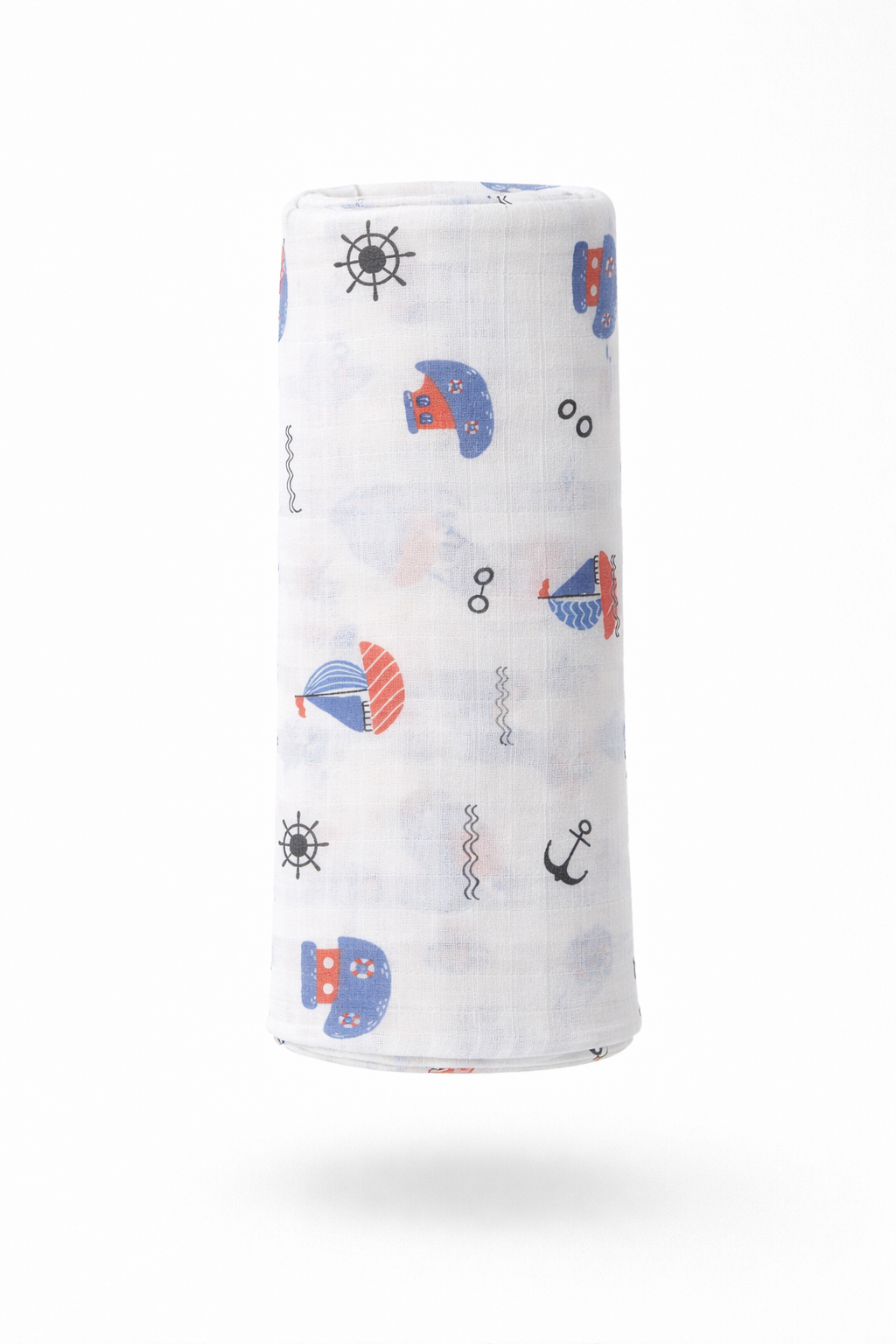 Pack of 5 - Baby Muslin Swaddle Blanket - Soft Cotton Breathable Multicolor Print and Design - White (100x100 cm)