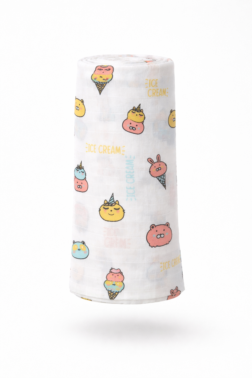Pack of 5 - Baby Muslin Swaddle Blanket - Soft Cotton Breathable Multicolor Print and Design - White (100x100 cm)