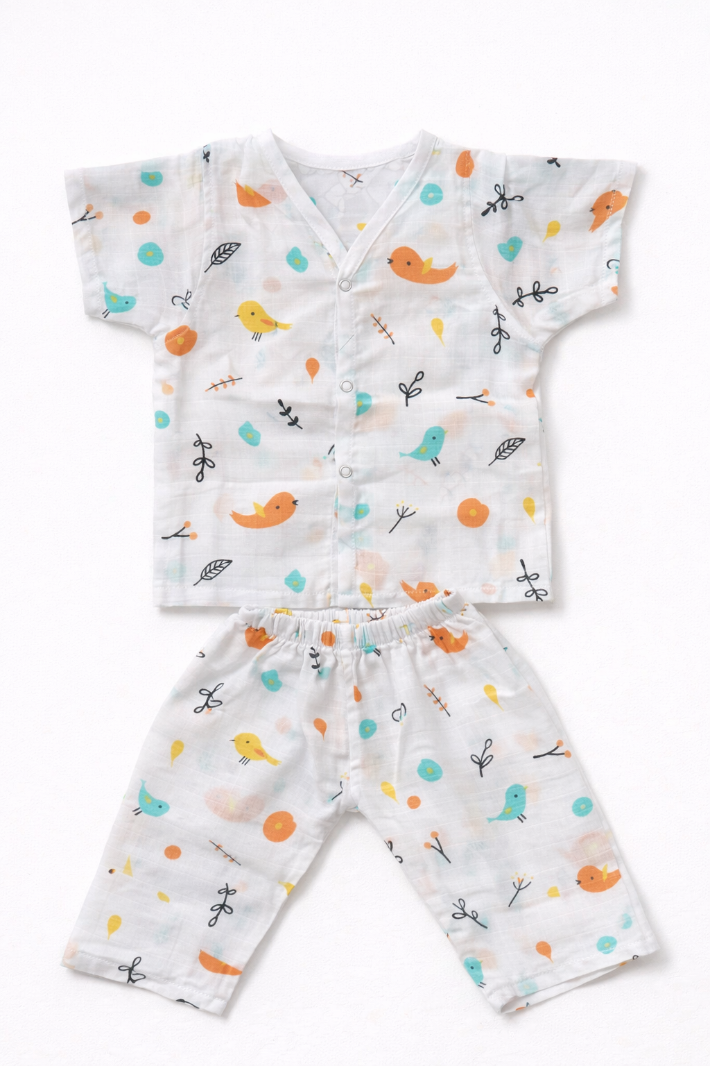 Pack of 5 - Baby Muslin Night Suit Set - Half Sleeve Shirt & Pajama, Soft Cotton Breathable Sleepwear - (6-9 Months)