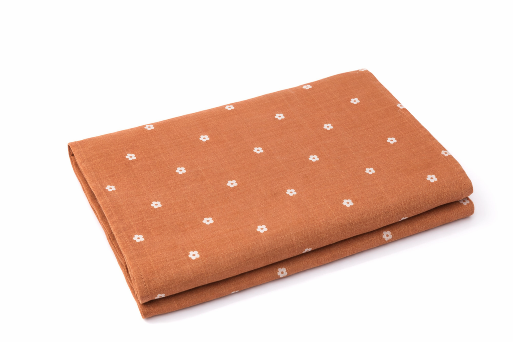 Muslin Double Layer Mom Towel - Soft Cotton Bath Towel, Floral Print