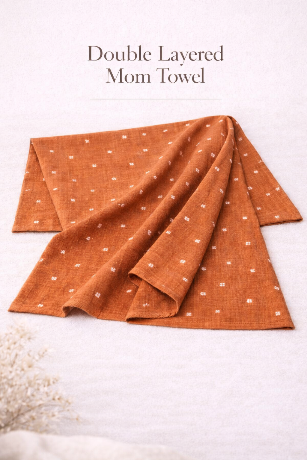 Muslin Double Layer Mom Towel - Soft Cotton Bath Towel, Floral Print