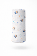 Pack of 3 - Baby Muslin Swaddle Blanket - Soft Cotton Breathable Wrap Multicolor Multi Print - White (100x100 cm)