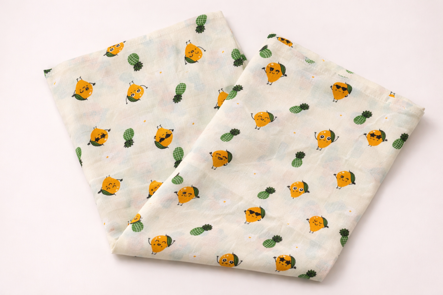 Pack of 2 - Muslin Bath Towel - Soft Cotton Absorbent, Multicolor and Multi Design Print (75x150 cm)
