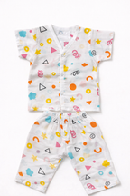 Pack of 3 - Baby Muslin Night Suit Set - Half Sleeve Shirt & Pajama, Soft Cotton Breathable Sleepwear - (6-9 Months)