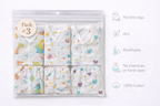 Pack of 3 - Baby Muslin Night Suit Set - Half Sleeve Shirt & Pajama, Soft Cotton Breathable Sleepwear - (6-9 Months)