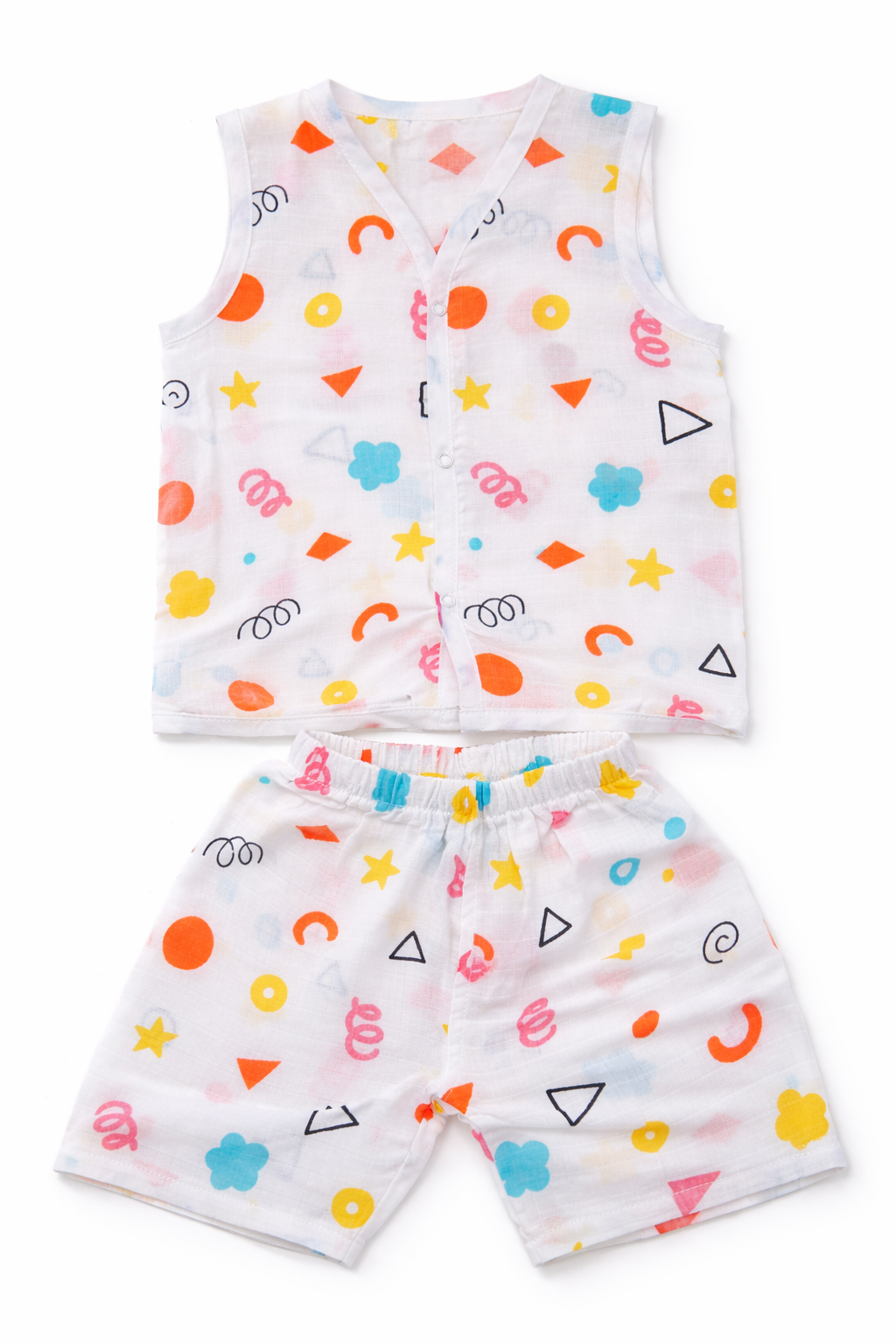 Pack of 3 - Baby Muslin Co-ord Set - Sleeveless Vest & Shorts, Soft Cotton Summer Outfit - (6-9 Months)