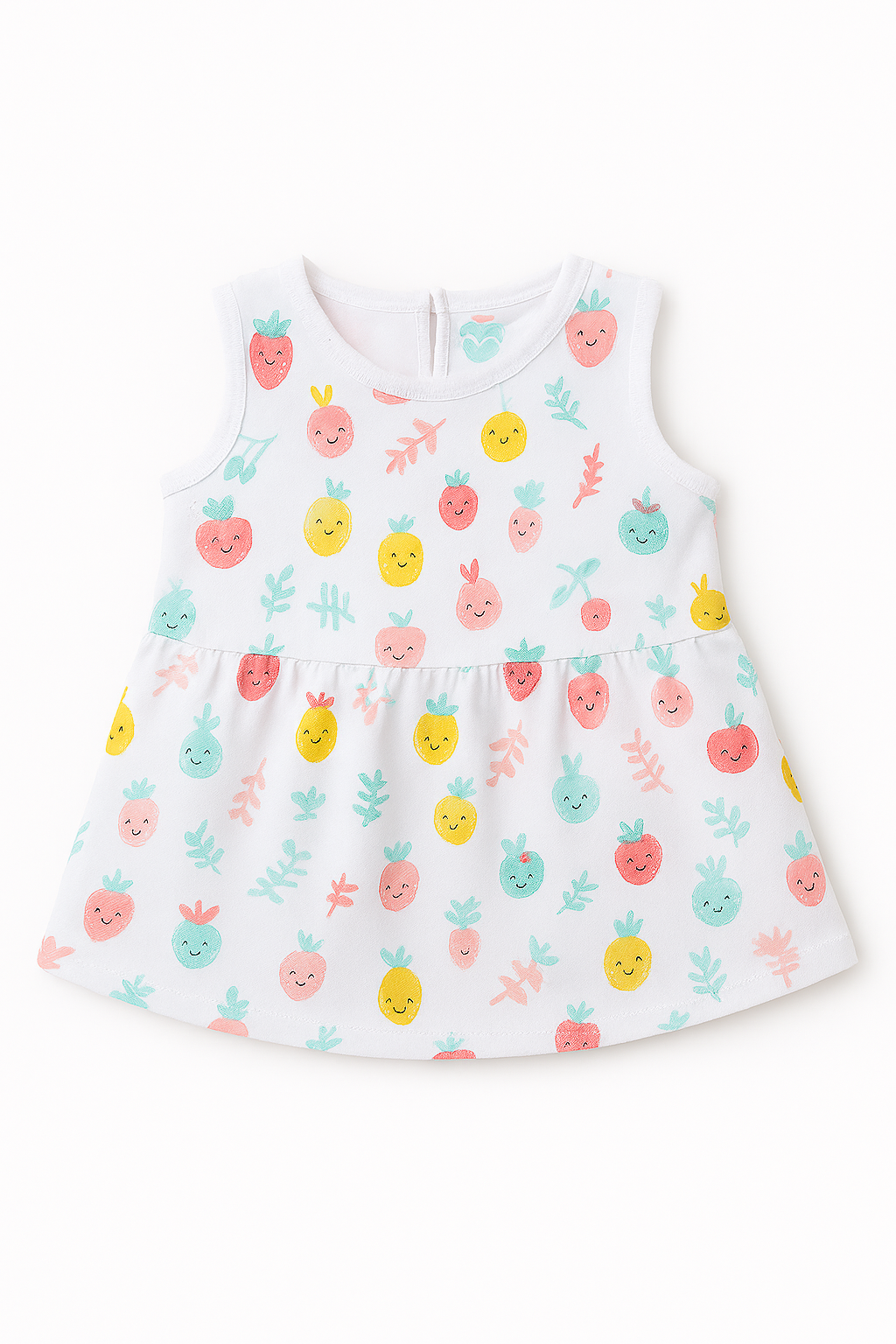 Pack of 3 - Baby Girl Muslin Cotton Sleeveless Zip Dress - Soft Breathable Summer Frock with Cute Prints for 9-12 Months Baby