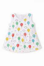 Pack of 2 - Baby Girl Muslin Cotton Sleeveless Zip Dress - Soft Breathable Summer Frock with Cute Prints for 9-12 Months Baby