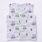 Pack of 3 - Baby Muslin Jabla Vest - Sleeveless Front Open Top, Soft Breathable Cotton - (3-6 Months)