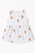 Pack of 5 - Baby Girl Muslin Cotton Sleeveless Zip Dress - Soft Breathable Summer Frock with Cute Prints for 9-12 Months Baby