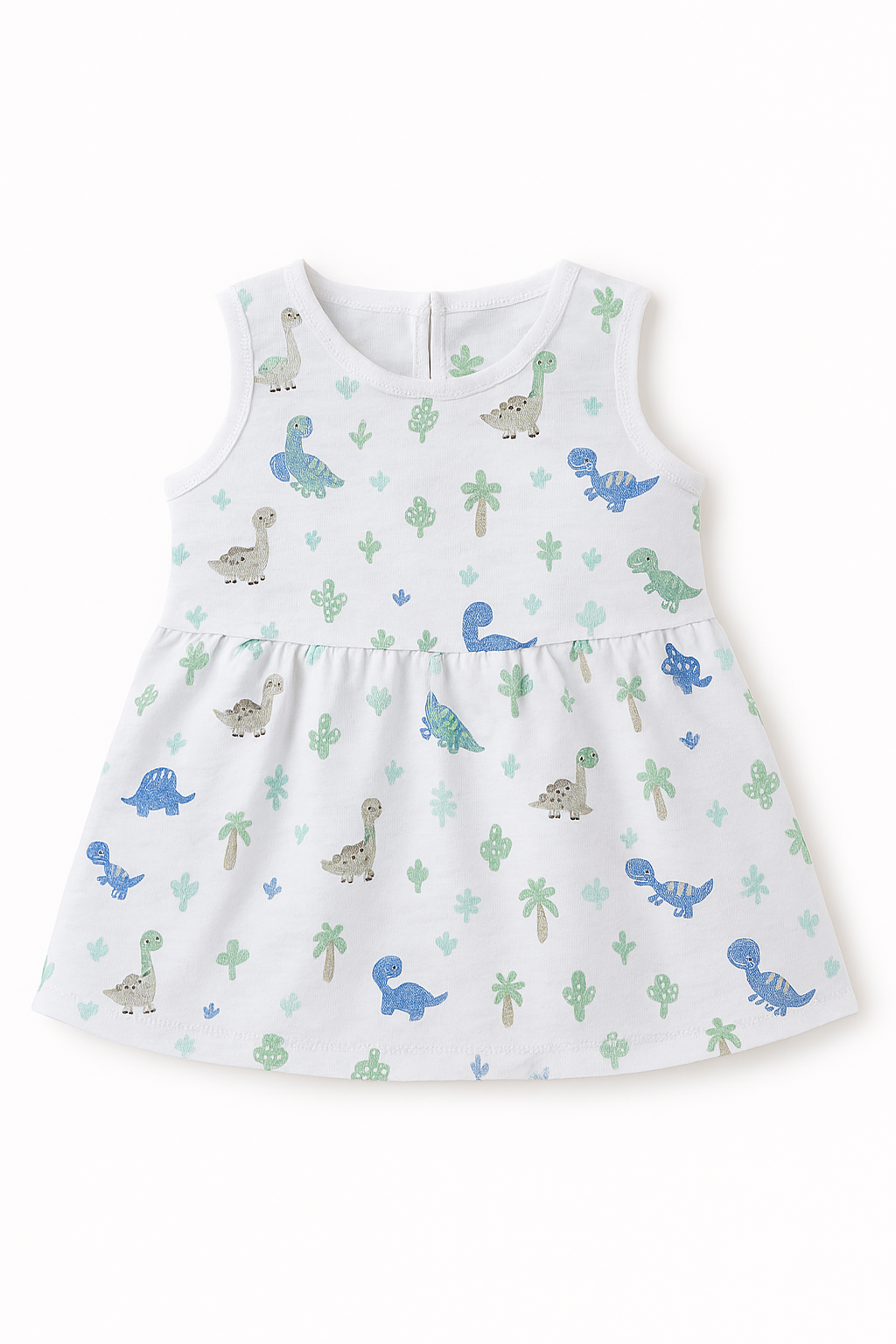 Pack of 5 - Baby Girl Muslin Cotton Sleeveless Zip Dress - Soft Breathable Summer Frock with Cute Prints for 9-12 Months Baby