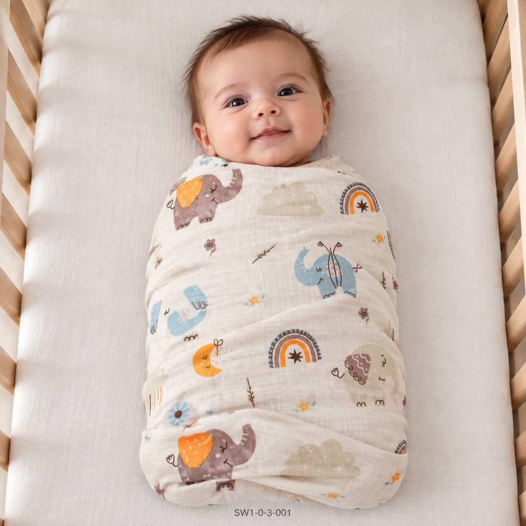 Premium Muslin Crinkled Swaddle - 100 x 100 cm